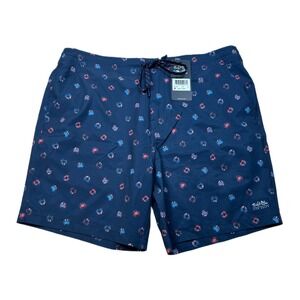 Salt Life Get Crabby Performance Walk Shorts‎ Mens 34 Navy Blue Drawstring NEW